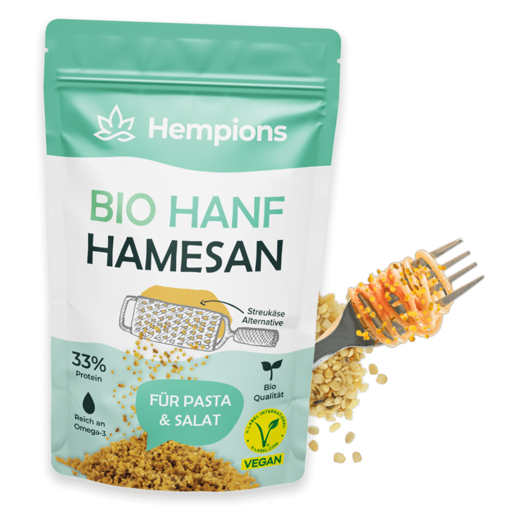 Bio Hanf Hamesan – vegane Streukäse-Alternative